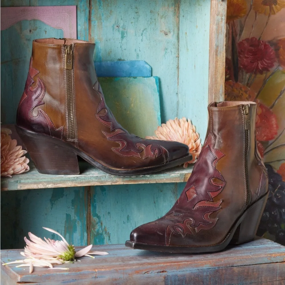 Jo Ghost emblazoned short boot in bronze 38 - Picture 1 of 15
